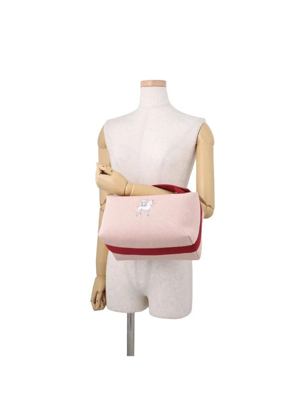 Hermes Handbag Bride-a-Brac GM Cabriole Terracotta Silver Canvas Pouch